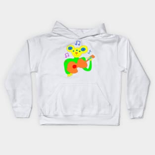 Mouse playing guitar Kids Hoodie